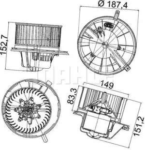 Dmuchawa wentylator nawiewu SKODA YETI MAHLE