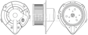 Dmuchawa wentylator nawiewu AUDI 80 B3 MAHLE