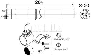 Osuszacz klimatyzacji AUDI A3 8P MAHLE