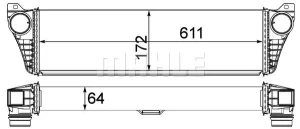 CI 150 000P MAHLE Chłodnica powietrza intercooler