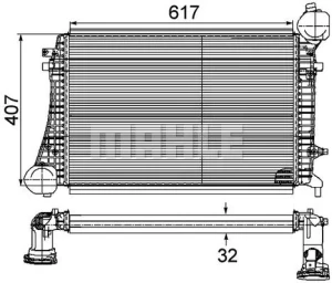 2.0 TDI VW JETTA 3 Chłodnica powietrza intercooler MAHLE