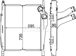2528 L, 2628 K, 2628, 2628 B, 1823 K, 1823 LS, 1828 LS, 1828 K, 1828, 1828, 1823, 1823 MERCEDES-BENZ ATEGO Chłodnica powietrza intercooler MAHLE