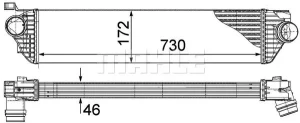2.3 dCi, Z.E. RENAULT MASTER III Chłodnica powietrza intercooler MAHLE