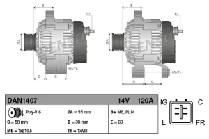 2.5, 3.0, 2.1 V6 JAGUAR X-TYPE I Alternator 120a
