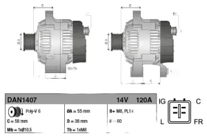 DAN1407 DENSO Alternator 120a
