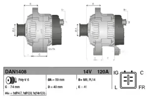 DAN1408 DENSO Alternator 120a