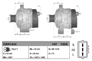 2.0 4WD TOYOTA RAV 4 II Alternator 100a