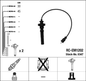 1.3 16V, 1.6 16V MITSUBISHI SPACE STAR Przewody zapłonowe NGK