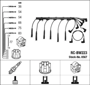 535 i,, M5, 535 i BMW 5 E28 Przewody zapłonowe NGK