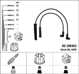 1.5 16V DAEWOO CIELO Przewody zapłonowe NGK