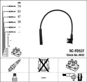 1.4 FORD ESCORT VI Przewody zapłonowe NGK