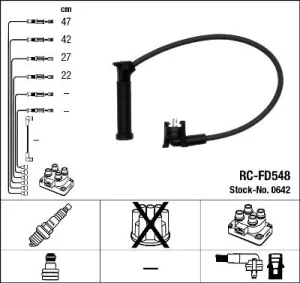 1.7 16V, 1.4 16V FORD PUMA Przewody zapłonowe NGK