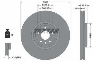 Tarcza hamulcowa przód JAGUAR XF II TEXTAR