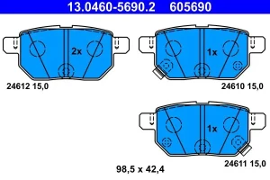 Klocki hamulcowe tył LEXUS CT ATE
