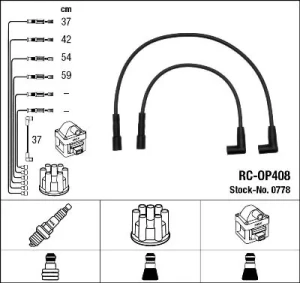 1.3 N, 1.3 S OPEL KADETT D Przewody zapłonowe NGK