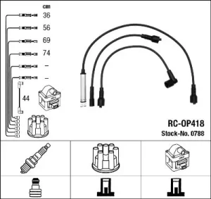 1.8 i, 2.0 i OPEL ASTRA F Kombi (T92) Przewody zapłonowe NGK