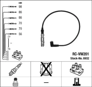 2.8 VR6 VW PASSAT B3/B4 Przewody zapłonowe NGK