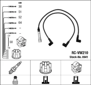 1.8 S, 1.8 E, 1.6, 1.8 AUDI 80 B3 Przewody zapłonowe NGK