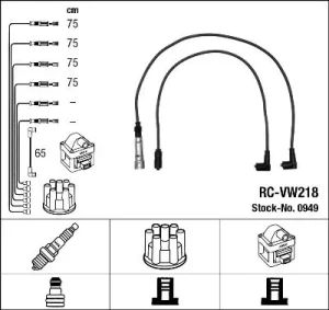 1.6 VW PASSAT B2 Przewody zapłonowe NGK
