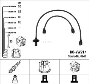 1500 1.5, 1303 1.2, 1500 1.6, 1303 1.6, 1302,1303 1.6, 1302 1.6, 1303 1.3, Karmann 1.3, 1302 1.3 VW KAEFER Przewody zapłonowe NGK