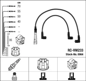 przewody zapłonowe vw lupo 1.0 0964 NGK