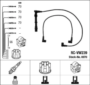 2.0 16V VW PASSAT B3/B4 Przewody zapłonowe NGK