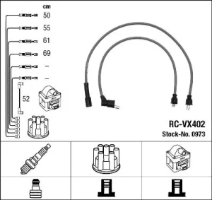 1.6 EX, 1.8 EX HONDA ACCORD II Przewody zapłonowe NGK