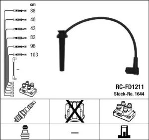 2.5 V6 FORD MONDEO III Przewody zapłonowe NGK