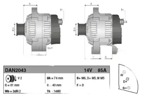 75, 80 LANDINI TECHNOFARM Alternator