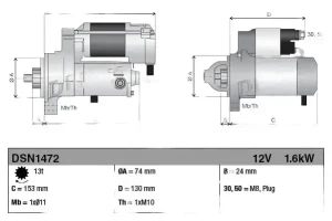 1.3 VVTi, 1.5 VVTi TOYOTA YARIS Rozrusznik DENSO