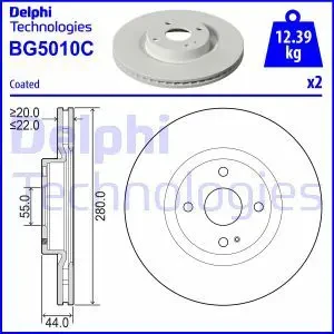 Tarcza hamulcowa przód wentylowana ABARTH 124 Spider DELPHI