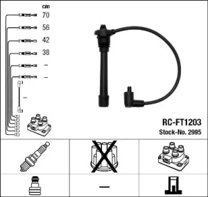 1.2 16V FIAT BRAVO I Przewody zapłonowe NGK
