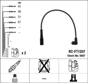 1.4 Cat, 1.4 FIAT PALIO Przewody zapłonowe NGK