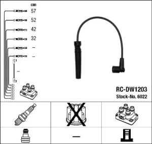 1.6, 1.6 LPG CHEVROLET LACETTI Kombi (J200) Przewody zapłonowe NGK