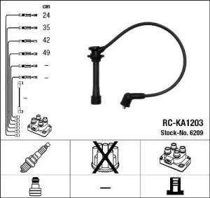 1.6 KIA CARENS II Przewody zapłonowe NGK