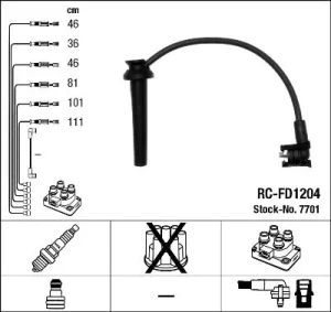 2.5 24V, 2.5 ST FORD MONDEO II Przewody zapłonowe NGK