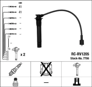 1.8 16V, 1.1 16V ROVER 25 I Przewody zapłonowe NGK