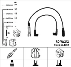 2.0 E, 2.0 AUDI 80 B4 Przewody zapłonowe NGK