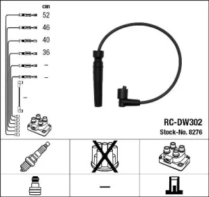 1.4 16V CHEVROLET AVEO I Przewody zapłonowe NGK