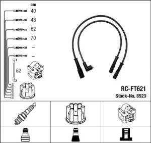 1.0 Fire, 1.1 i.e. LANCIA Y10 Przewody zapłonowe NGK