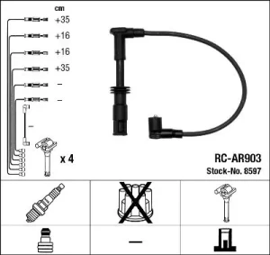 1.8 16V, 2.0 16V, 1.6 16V ALFA ROMEO 156 Przewody zapłonowe NGK