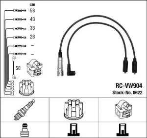 1.8 VW VENTO Przewody zapłonowe NGK