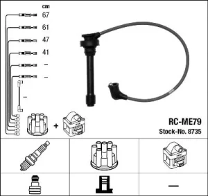 1.8, 1.6, 1.8 16V, 1.8 GDI MITSUBISHI CARISMA Przewody zapłonowe NGK