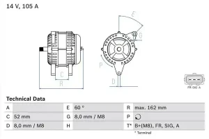 1.8 TDCi FORD FOCUS MK2 Alternator 105a