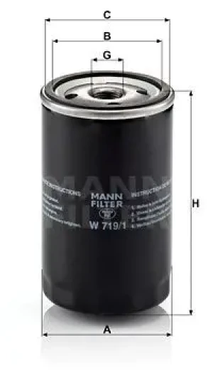 Filtr oleju OPEL COMMODORE C Kombi (61) MANN-FILTER