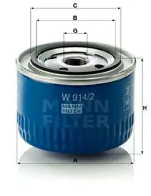 Filtr oleju z zaworem zwrotnym FORD SIERRA II MANN-FILTER