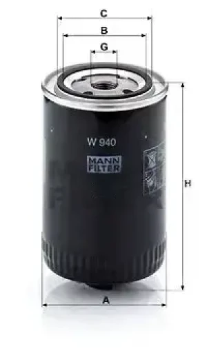 W 940 MANN-FILTER Filtr oleju z zaworem zwrotnym