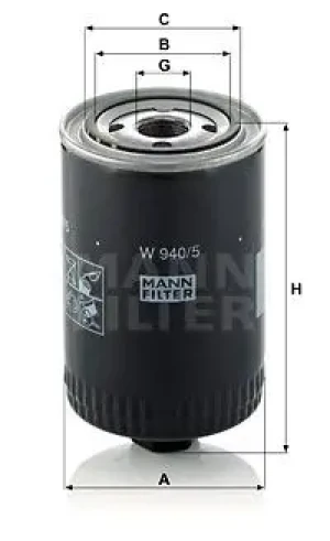 W 940/5 MANN-FILTER Filtr oleju