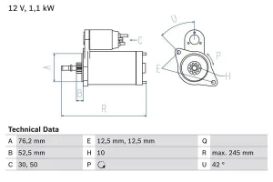 2.0, 1.6, 1.8 T VW GOLF 4 Rozrusznik BOSCH