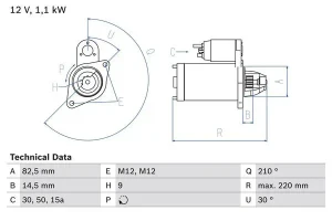 1.4, 1.6, 2.0 E AUDI 80 B3 Rozrusznik BOSCH